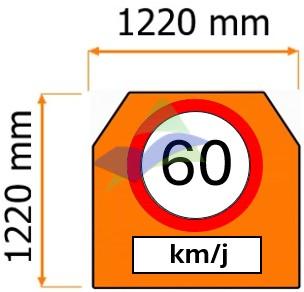 Speed Limit Sign - 60km/j — Signage (Highway Standard) supplied by Muhibah, Malaysia