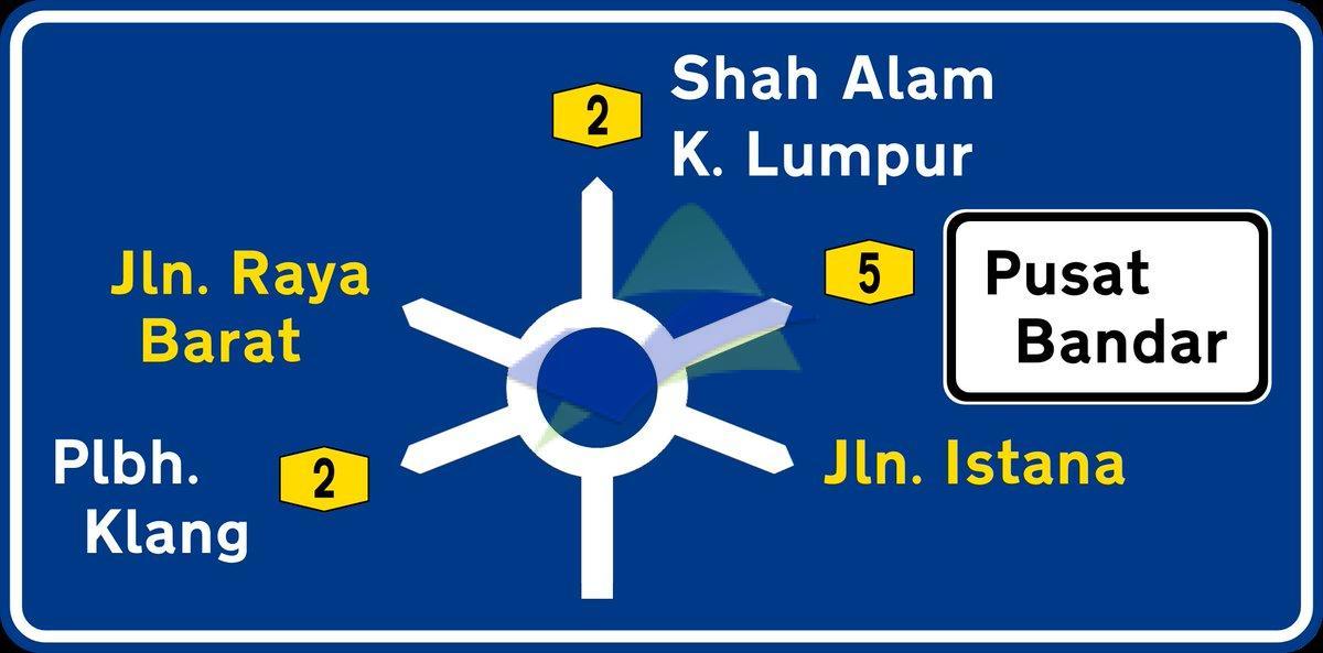 Destination Sign - Roundabout — Signage (JKR Standard) supplied by Muhibah, Malaysia