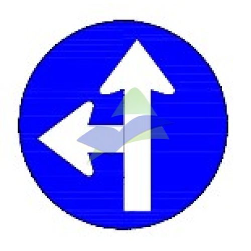 Direction To Be Followed (Turn Left Or Go Straight) — Signage (JKR Standard) supplied by Muhibah, Malaysia