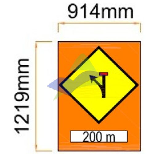 Part Of Lane Closed To Traffic (Road Closure Ahead)