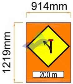 Part Of Lane Closed To Traffic (Road Closure Ahead) — Signage (Ream Standard) supplied by Muhibah, Malaysia