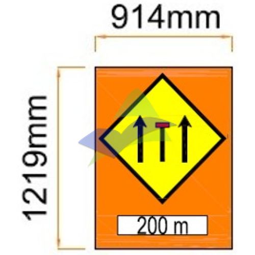 Part Of Lane Closed To Traffic (Middle Lane)
