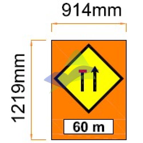 Part Of Lane Closed To Traffic (Slow Lane) — Signage (Ream Standard) supplied by Muhibah, Malaysia