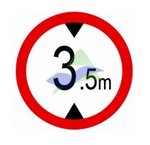 No Entry For Vehicle Exceeding Specified Height — Signage (JKR Standard) supplied by Muhibah, Malaysia
