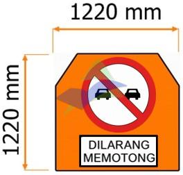 No Overtaking Sign — Signage (Highway Standard) supplied by Muhibah, Malaysia
