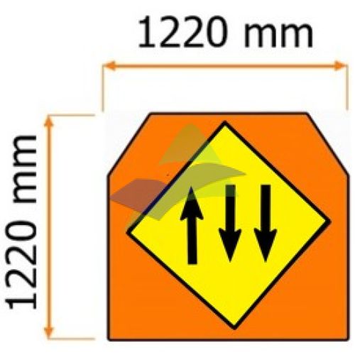 One & Two Way Traffic Sign (3 Lanes)