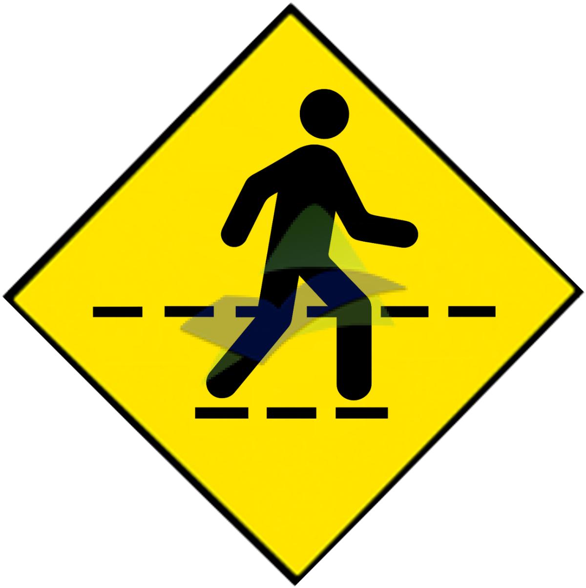 Pedestrian Crossing — Signage (JKR Standard) supplied by Muhibah, Malaysia