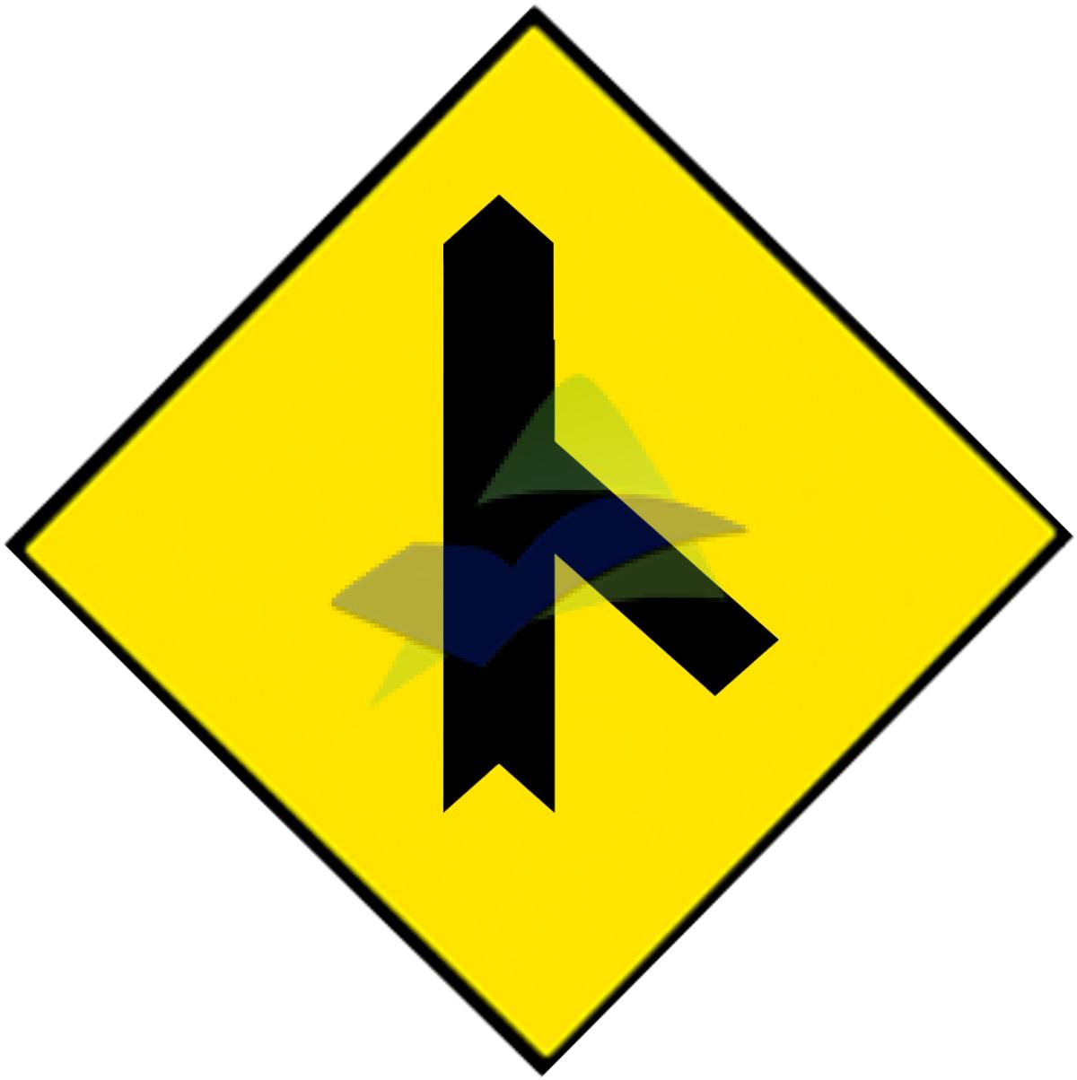 Road Junctions With Minor Road On Right — Signage (JKR Standard) supplied by Muhibah, Malaysia