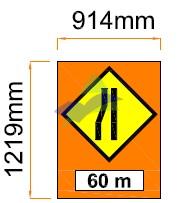 Road Narrow Left — Signage (Ream Standard) supplied by Muhibah, Malaysia