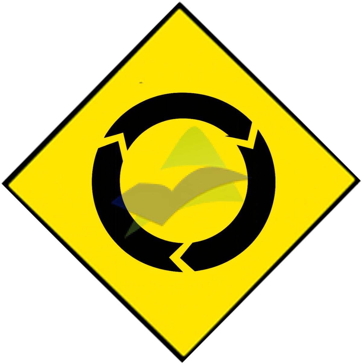 Roundabout Ahead — Signage (JKR Standard) supplied by Muhibah, Malaysia