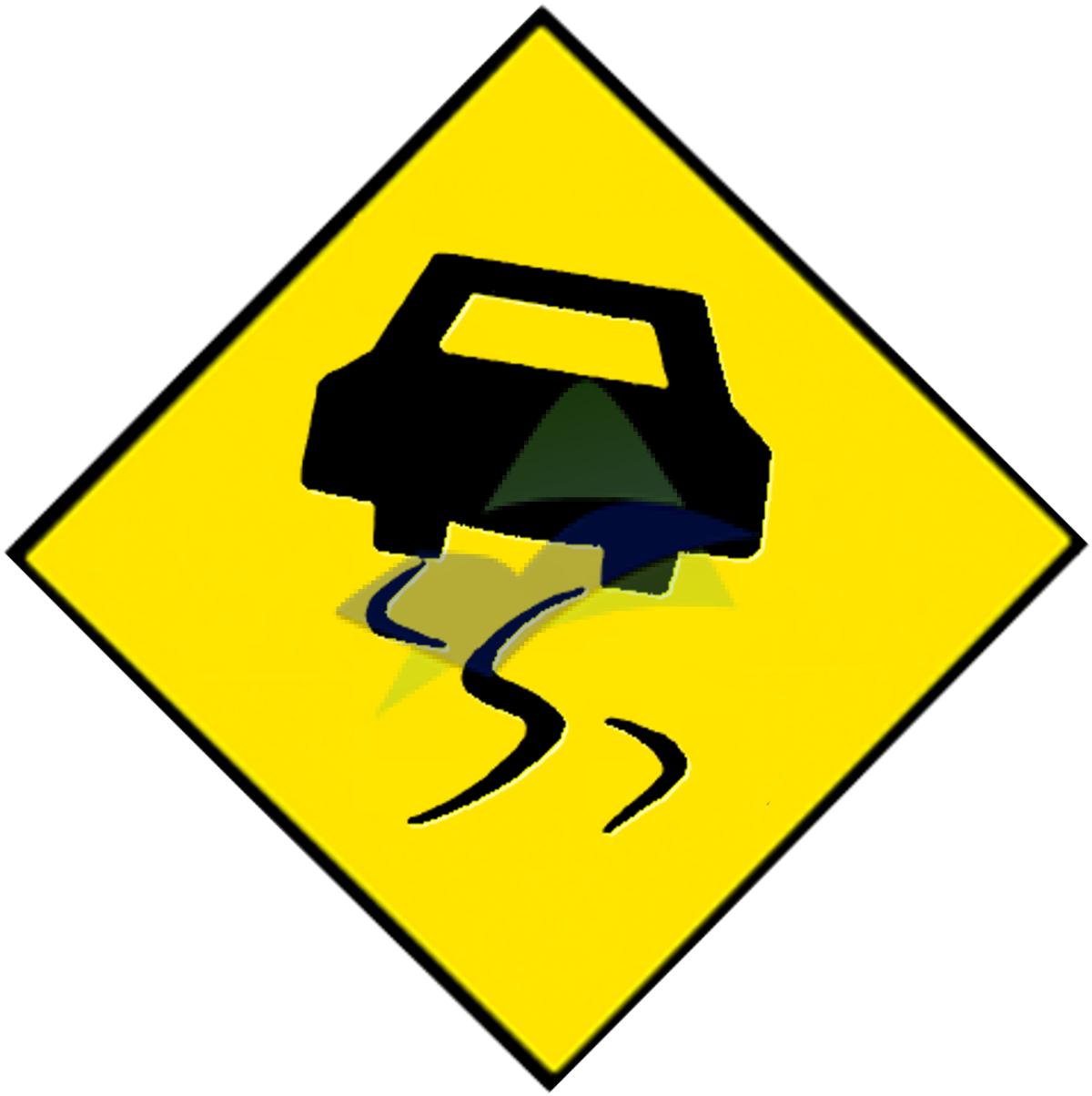 Slippery Carriageway — Signage (JKR Standard) supplied by Muhibah, Malaysia