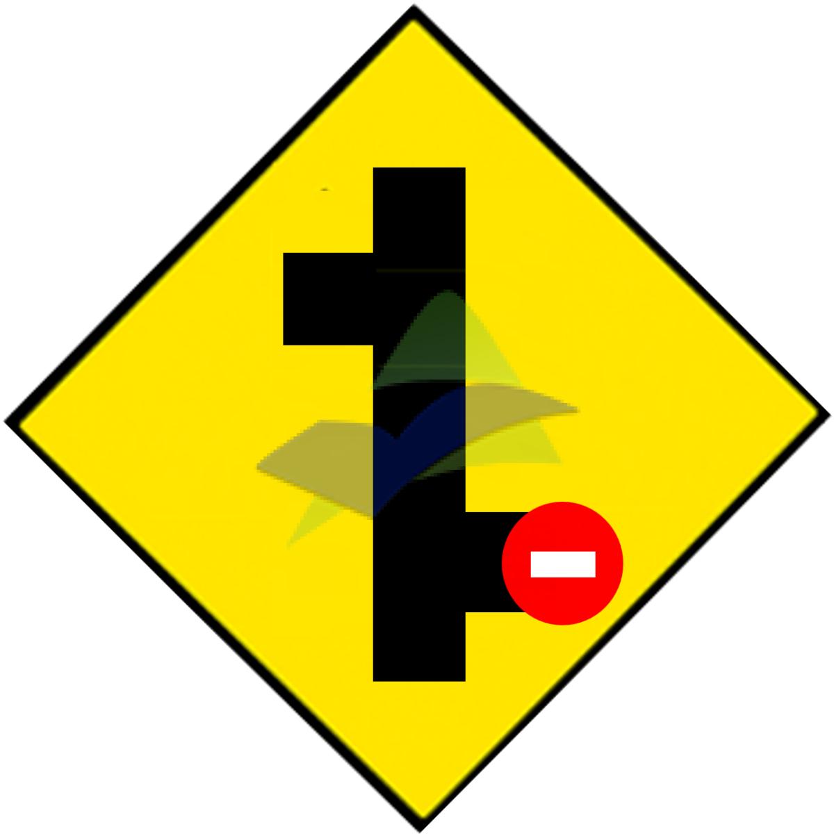 Staggered Junctions With One Road Closed To Traffic — Signage (JKR Standard) supplied by Muhibah, Malaysia