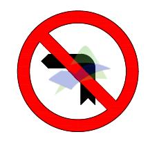 Turning To The Left Prohibited — Signage (JKR Standard) supplied by Muhibah, Malaysia