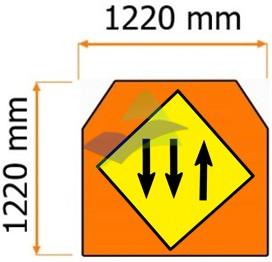 Two & One Way Traffic Sign (3 Lanes) — Signage (Highway Standard) supplied by Muhibah, Malaysia